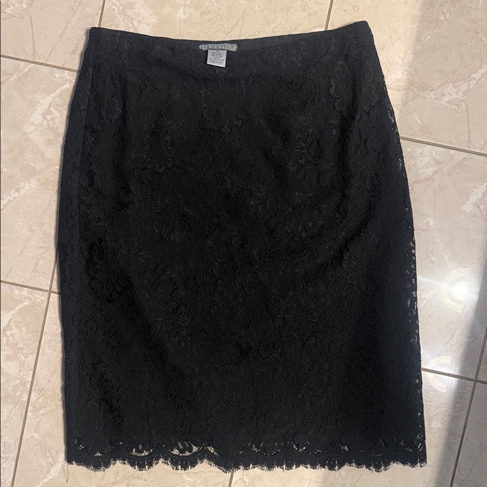 90’s Vintage Casadei Black Lace Skirt –Italian Designer Size 10